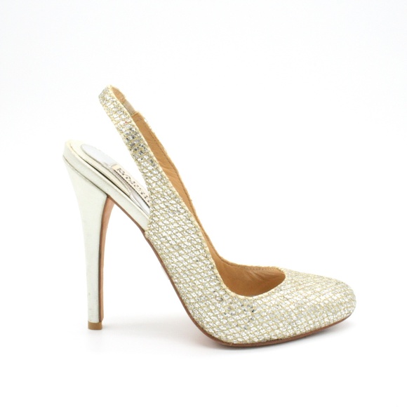 Badgley Mischka Shoes - Badgley Mischka Gold Silver Sparkle Slingback 5
